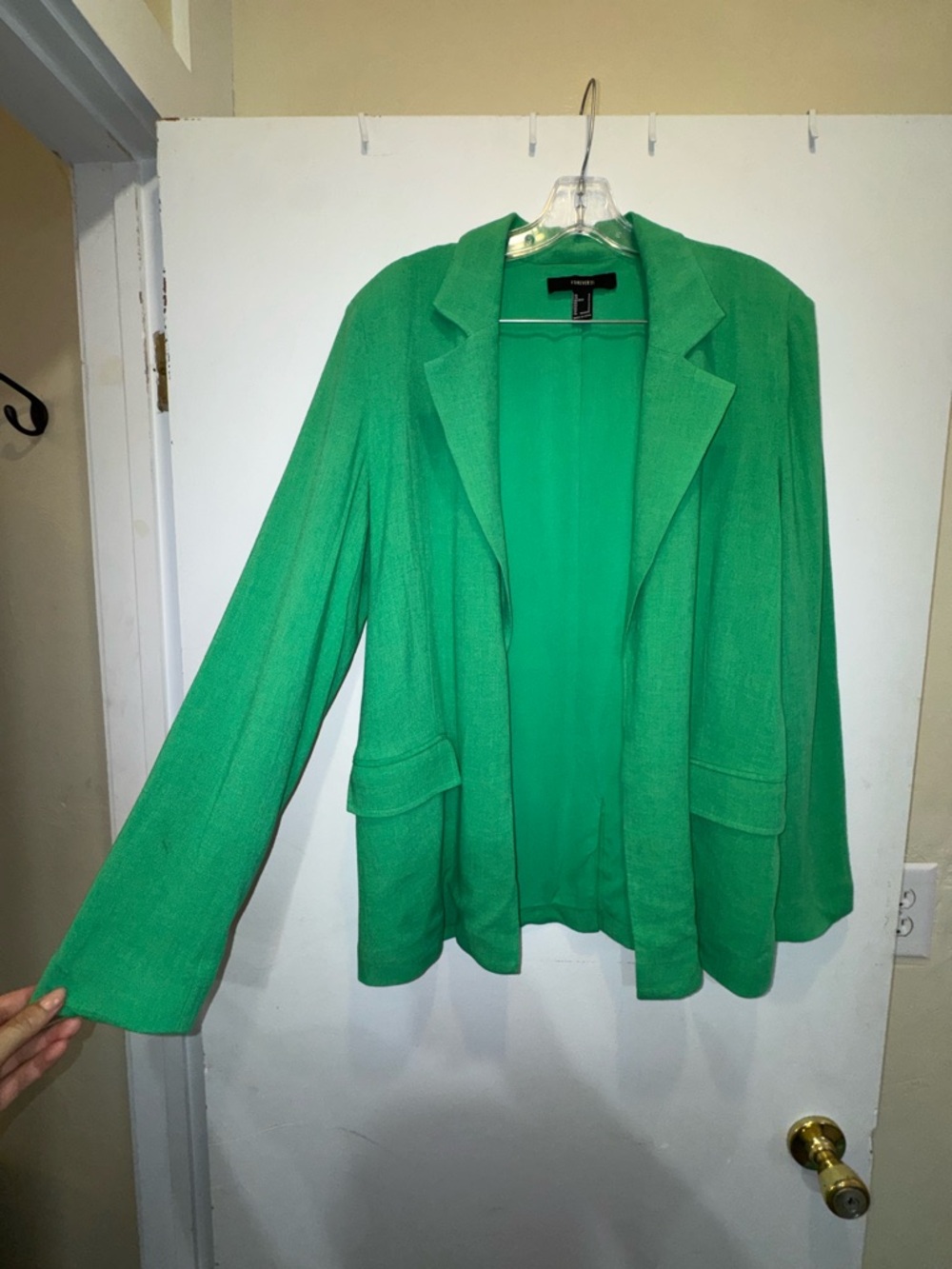 Forever 21 Linen Open-Front Blazer